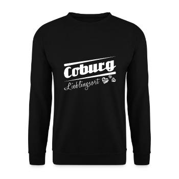 Coburg - Lieblingsort mit Stadtnamen - Unisex Pullover - Schwarz - Vorne - Alina (178cm) & Michal (187cm)