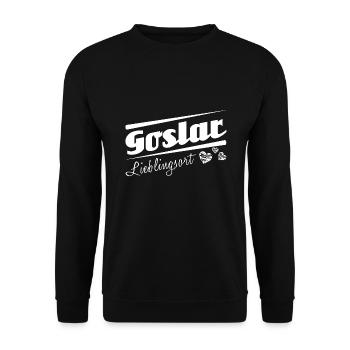 Goslar - Lieblingsort mit Stadtnamen - Unisex Pullover - Schwarz - Vorne - Alina (178cm) & Michal (187cm)