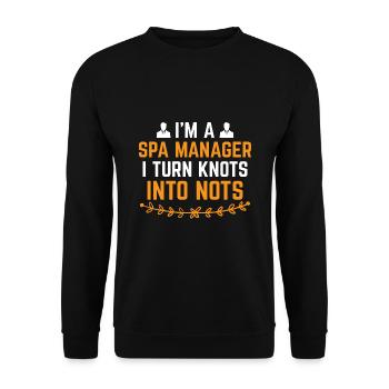 SPA Manager Job Wellness Funny SPA Management Sayi - Unisex Sweatshirt - black - Front - Alina (178cm) & Michal (187cm)
