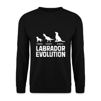 Evolution Labrador Retriever Lab Hund Retriever - Unisex Pullover - Schwarz - Vorne - Alina (178cm) & Michal (187cm)