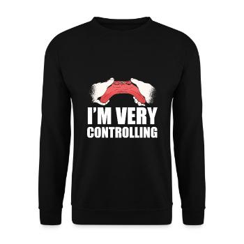 I'm Very Controlling Video Game Player Gamer Gamin - Unisex Pullover - Schwarz - Vorne - Alina (178cm) & Michal (187cm)