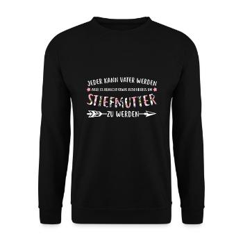 Stiefmutter Familie Stiefmama Geschenk - Unisex Pullover - Schwarz - Vorne - Alina (178cm) & Michal (187cm)