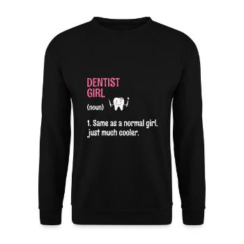 Dentiste Fille Définition Dentisterie Dentaire Dent Den - Sweat-shirt Unisexe - noir - Devant - Alina (178cm) & Michal (187cm)