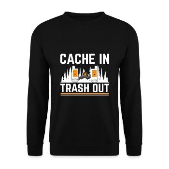 Geocaching Geocache Funny Geocacher Geocacher Sayi - Unisex Sweatshirt - black - Front - Alina (178cm) & Michal (187cm)