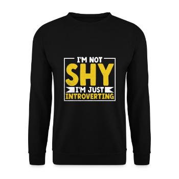 Je ne suis pas timide, je suis juste introverti en disant que - Sweat-shirt Unisexe - noir - Devant - Alina (178cm) & Michal (187cm)