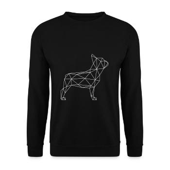 Bouledogue français géométrique - Sweat-shirt Unisexe - noir - Devant - Alina (178cm) & Michal (187cm)