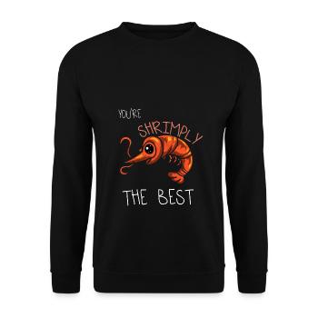 Amour Crevettes Meilleur Crevette Doux Cadeau Drôle - Sweat-shirt Unisexe - noir - Devant - Alina (178cm) & Michal (187cm)