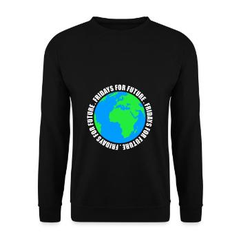 Fridays For Future Stop Klima Co2 Protest Geschenk - Unisex Pullover - Schwarz - Vorne - Alina (178cm) & Michal (187cm)