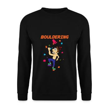 Bouldering sport cadeau d'escalade gym d'escalade - Sweat-shirt Unisexe - noir - Devant - Alina (178cm) & Michal (187cm)