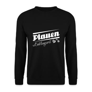Plauen - Lieblingsort mit Stadtnamen - Unisex Pullover - Schwarz - Vorne - Alina (178cm) & Michal (187cm)