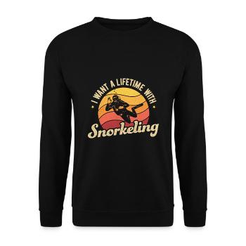 I Want A Lifetime With Snorkeling Scuba Diver Snor - Unisex Pullover - Schwarz - Vorne - Alina (178cm) & Michal (187cm)