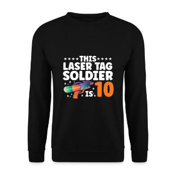 Laser Tag Squad Graphic Lasertag Player Lasertag P - Unisex Pullover - Schwarz - Vorne - Alina (178cm) & Michal (187cm)
