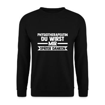 Physiotherapeutin Beruf Physio Geschenk - Unisex Pullover - Schwarz - Vorne - Alina (178cm) & Michal (187cm)