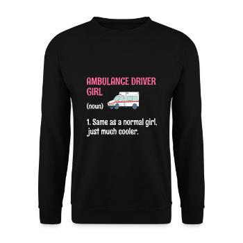 Ambulancier Chauffeur Fille Identique À Une Fille Normale EMS Pa - Sweat-shirt Unisexe - noir - Devant - Alina (178cm) & Michal (187cm)