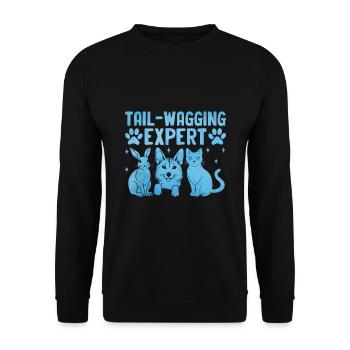 Tail Wagging Expert Verterinarian Animal Lover - Unisex Sweatshirt - black - Front - Alina (178cm) & Michal (187cm)