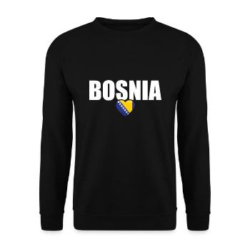 Bosnien Herzegowina Stolz Balkan Bosnische Flagge - Unisex Pullover - Schwarz - Vorne - Alina (178cm) & Michal (187cm)