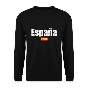 Espana Espagne Espagne Vintage Drapeau Espagnol - Sweat-shirt Unisexe - noir - Devant - Alina (178cm) & Michal (187cm)