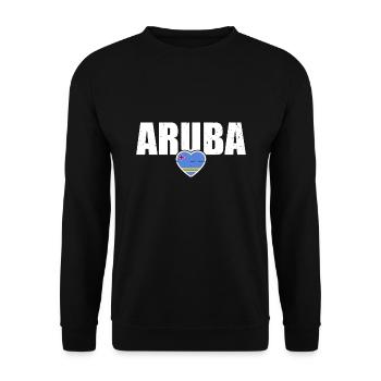 Aruba Aruban Flag Proud Aruban - Unisex Sweatshirt - black - Front - Alina (178cm) & Michal (187cm)