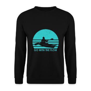 Go With The Flow Kayaking Rowing Canoe Rower Paddl - Unisex Pullover - Schwarz - Vorne - Alina (178cm) & Michal (187cm)