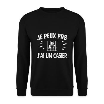 je peux pas j'ai un casier - Sweat-shirt Unisexe - noir - Devant - Alina (178cm) & Michal (187cm)