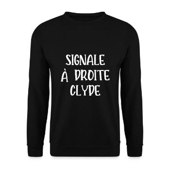 signale à droite clyde - Sweat-shirt Unisexe - noir - Devant - Alina (178cm) & Michal (187cm)