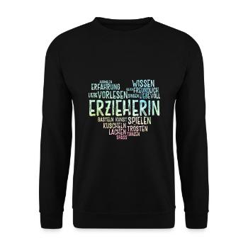 Retro Grafik Kindertagesstätte Babysitter Kindergä - Unisex Pullover - Schwarz - Vorne - Alina (178cm) & Michal (187cm)
