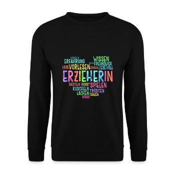 Retro Grafik Kindertagesstätte Babysitter Kindergä - Unisex Pullover - Schwarz - Vorne - Alina (178cm) & Michal (187cm)