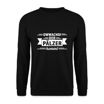Schorle Pfälzer Pälzer Geschenk - Unisex Pullover - Schwarz - Vorne - Alina (178cm) & Michal (187cm)