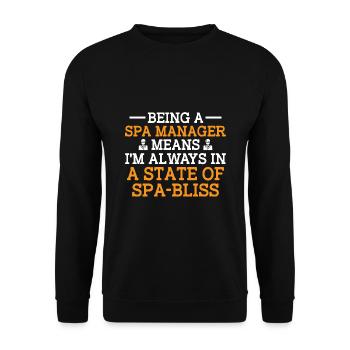 SPA Manager Job Wellness Funny SPA Management Sayi - Unisex Sweatshirt - black - Front - Alina (178cm) & Michal (187cm)