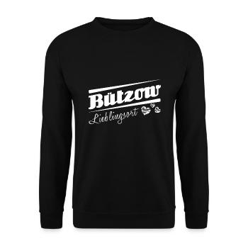 Bützow - Lieblingsort mit Stadtnamen - Unisex Pullover - Schwarz - Vorne - Alina (178cm) & Michal (187cm)