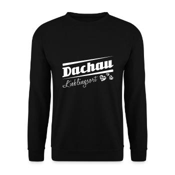 Dachau - Lieblingsort mit Stadtnamen - Unisex Pullover - Schwarz - Vorne - Alina (178cm) & Michal (187cm)