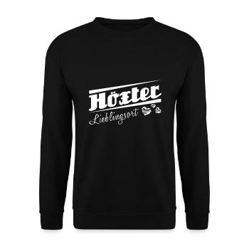 Höxter - Lieblingsort mit Stadtnamen - Unisex Pullover - Schwarz - Vorne - Alina (178cm) & Michal (187cm)