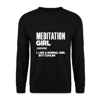 Meditation Girl Noun Meditate Meditation Relaxatio - Unisex Pullover - Schwarz - Vorne - Alina (178cm) & Michal (187cm)