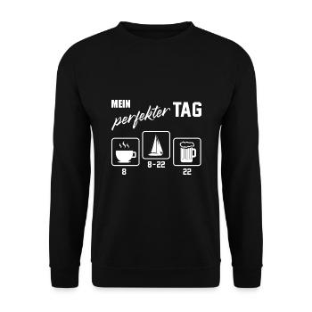 Mein Perfekter Tag Sailing Captain Ship Sea Skippe - Unisex Pullover - Schwarz - Vorne - Alina (178cm) & Michal (187cm)
