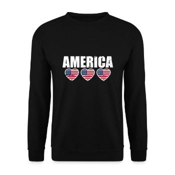 Amérique Drapeau américain États-Unis - Sweat-shirt Unisexe - noir - Devant - Alina (178cm) & Michal (187cm)