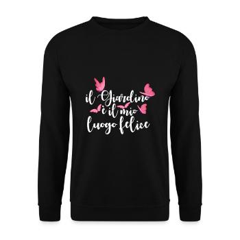 Il Jiardino E Il Mio Luogo Felice Para Jardineros - Unisex Pullover - Schwarz - Vorne - Alina (178cm) & Michal (187cm)