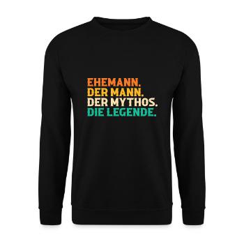 Ehemann Familie Ehemänner Geschenk - Unisex Pullover - Schwarz - Vorne - Alina (178cm) & Michal (187cm)
