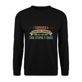 Schulterchirurgie Schulterchirurgie Erholung Gesch - Unisex Pullover - Schwarz - Vorne - Alina (178cm) & Michal (187cm)