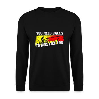 Il faut du courage pour rouler comme moi Biker Motif - Sweat-shirt Unisexe - noir - Devant - Alina (178cm) & Michal (187cm)