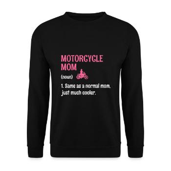Maman de moto identique à une maman normale, juste beaucoup cool - Sweat-shirt Unisexe - noir - Devant - Alina (178cm) & Michal (187cm)