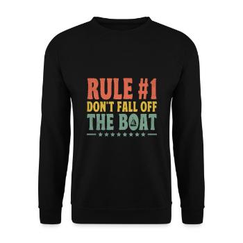 Regel # Fallen Sie nicht vom Boot Paddelboot - Unisex Pullover - Schwarz - Vorne - Alina (178cm) & Michal (187cm)