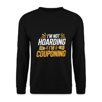 Je n’accumule pas Je fais des coupons Couponer Shopper - Sweat-shirt Unisexe - noir - Devant - Alina (178cm) & Michal (187cm)