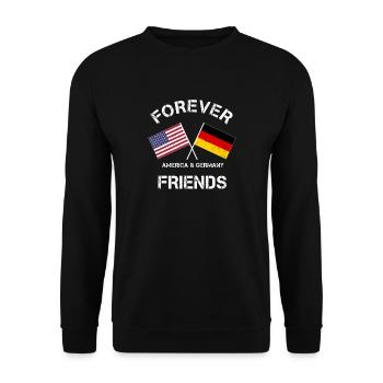 USA Germany Friends Friendship Amis America - Unisex Sweatshirt - black - Front - Alina (178cm) & Michal (187cm)