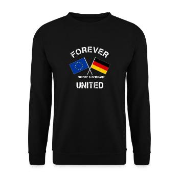 Europa EU Europaflagge Deutschland - Unisex Pullover - Schwarz - Vorne - Alina (178cm) & Michal (187cm)
