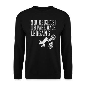Mountainbike Downhill Leogang MTB Downhiller - Unisex Pullover - Schwarz - Vorne - Alina (178cm) & Michal (187cm)