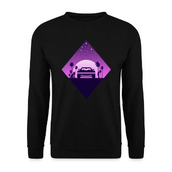 Voiture de sport Vaporwave - Sweat-shirt Unisexe - noir - Devant - Alina (178cm) & Michal (187cm)