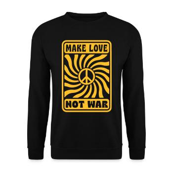 MAKE LOVE NOT WAR - Unisex Sweatshirt - black - Front - Alina (178cm) & Michal (187cm)