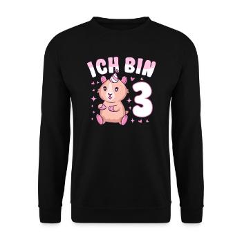 Meerschweinchen 3. Geburtstag Mädchen 3 Jahre alt - Unisex Pullover - Schwarz - Vorne - Alina (178cm) & Michal (187cm)