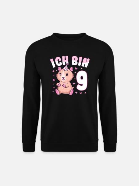 Meerschweinchen 9. Geburtstag Mädchen 9 Jahre alt - Unisex Pullover - Schwarz