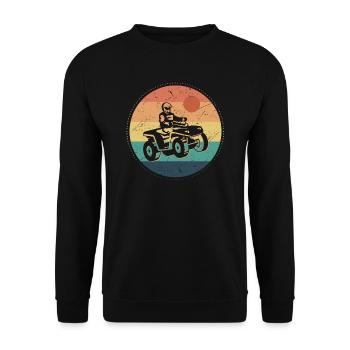 Quad Driver Retro Design Offroad Quad Driver ATV - Unisex Sweatshirt - black - Front - Alina (178cm) & Michal (187cm)